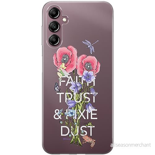 ERT GROUP mobiltelefonfodral för Samsung A14 4G/5G originalt och officiellt licensierat Disney mönster Tinker Bell 003 optimalt anpassad till formen på mobiltelefonen, gedeeltelijk transparant 5905511827380