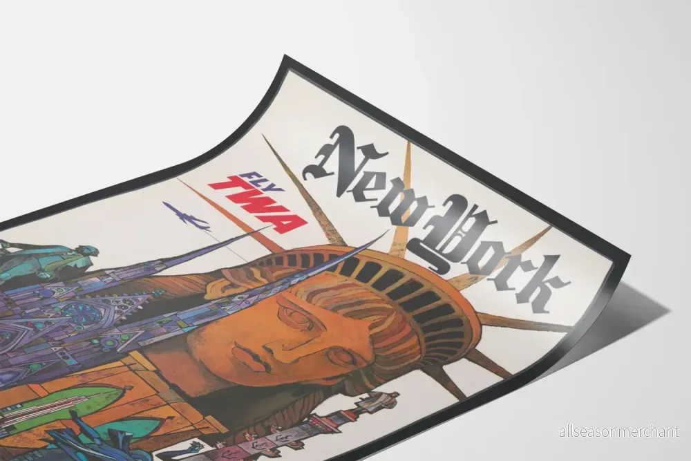 Väggdekorationsposter New York Fly TWA vintage - Bild 3