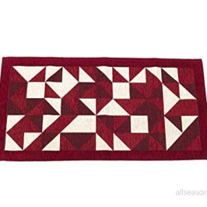 BIANCHERIAWEB köksmatta med retro Halkfritt, Origami Fantasia Matbord Made in Italy, Matta Runner 115 x 175 cm, Färg Röd 8056710010565