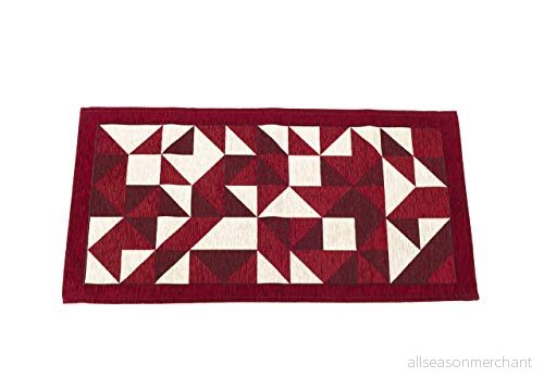 BIANCHERIAWEB köksmatta med retro Halkfritt, Origami Fantasia Matbord Made in Italy, Matta Runner 115 x 175 cm, Färg Röd 8056710010565