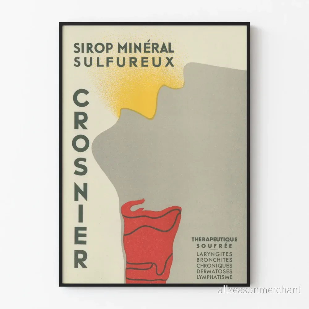 Vintageposter för Sirop Minéral Sulfuré Crosnier väggdekoration