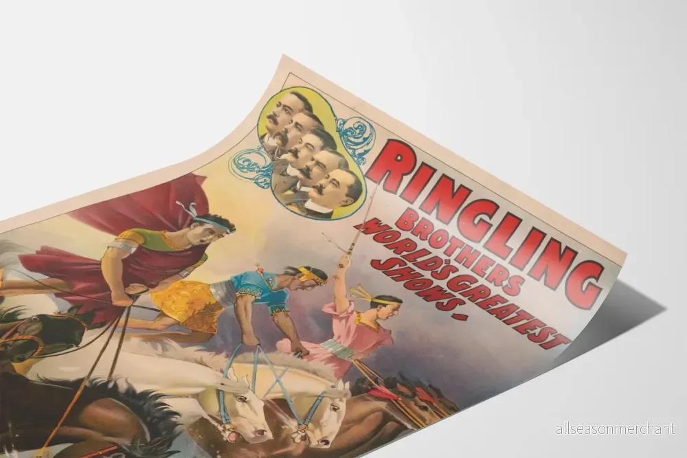 Vintageposter Ringling Brothers kurser hippodrom romersk - Bild 3