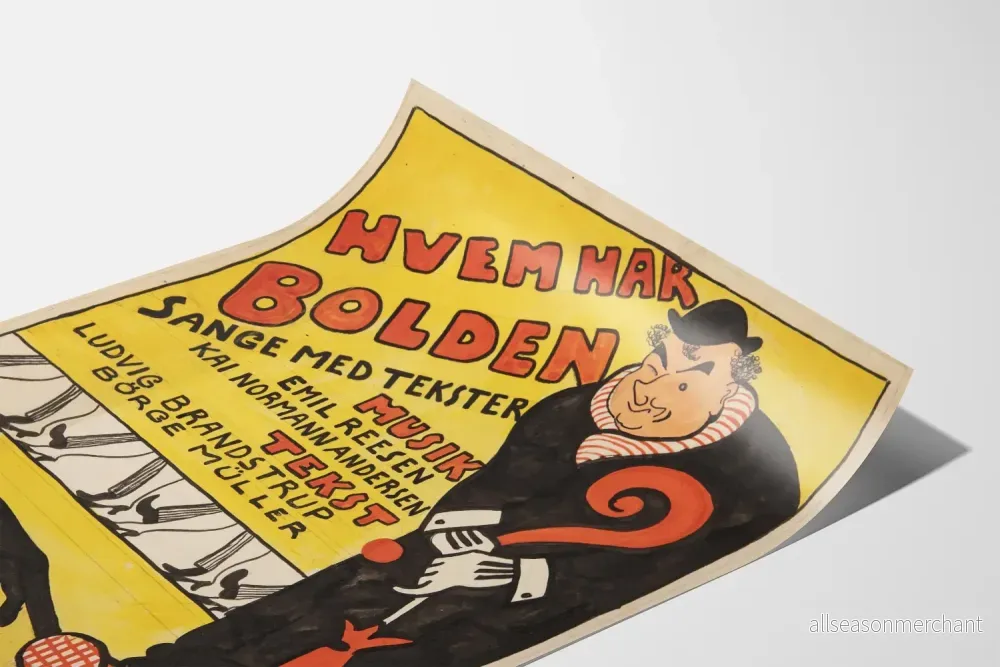 Vintage karikatyrhumoristisk poster med karaktär och svart katt - Bild 3