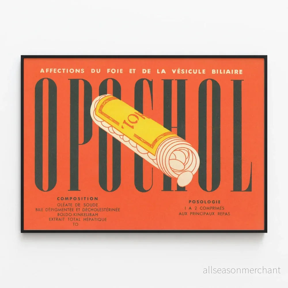 Vintage reklamposter OPOCHOL – Medicinsk väggdekoration