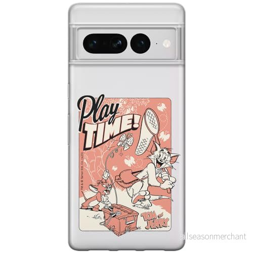 ERT GROUP mobiltelefonfodral för Google PIXEL 7 PRO originalt och officiellt licensierat Tom & Jerry mönster 051 optimalt anpassad till formen på mobiltelefonen, gedeeltelijk transparant 5905795190187