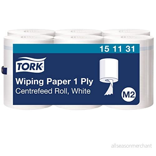 Tork 151131 multifunktionellt pappersnäsdukar för M2 invändig rullning dispensersystem/1 lagers stabilt papper i vitt, 6 x 275 meter 7310791203201