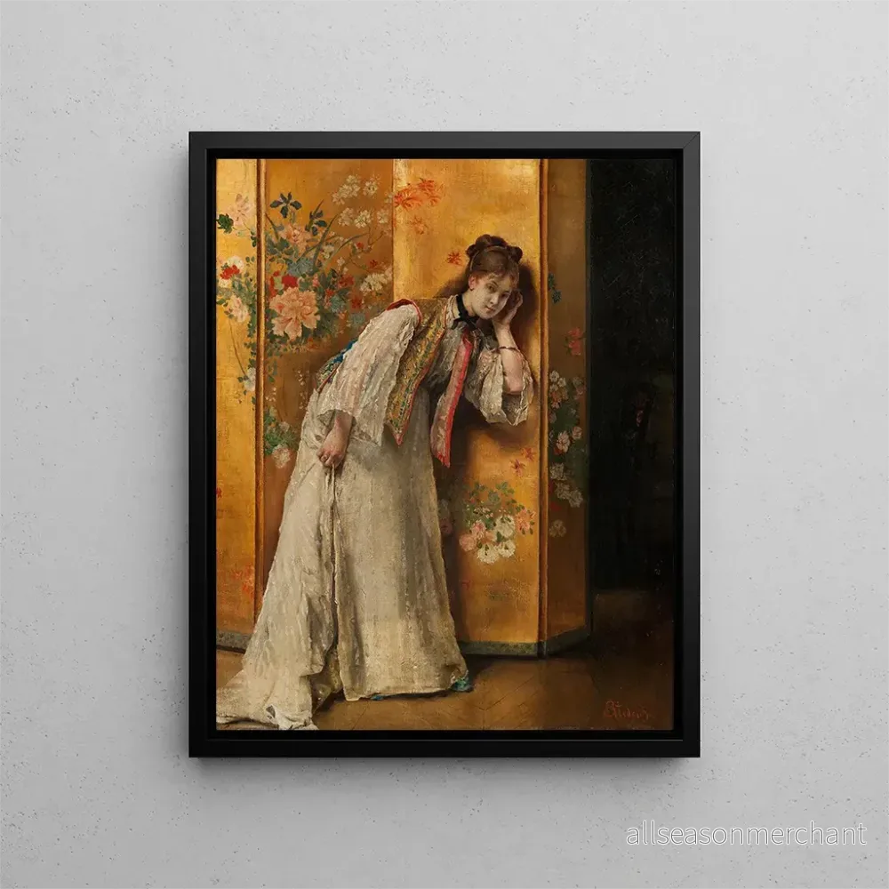 Målning Curieux - Alfred Stevens | Konsttryck