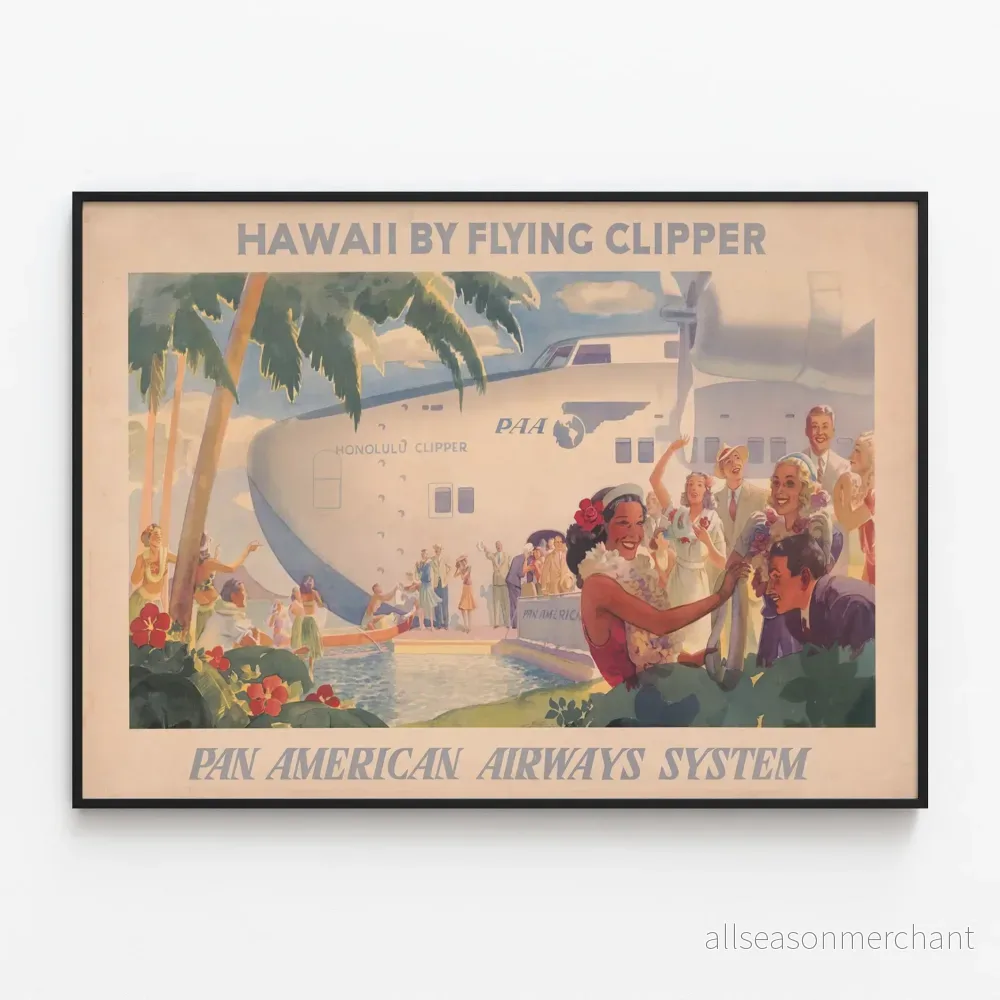Vintageposter Hawaii av Flying Clipper Pan American Airways System