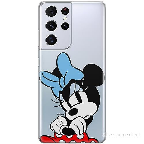 ERT GROUP mobiltelefonfodral för Samsung S21 ULTRA originalt och officiellt licensierat Disney mönster Minnie 077 optimalt anpassad till formen på mobiltelefonen, gedeeltelijk transparant 5905795028893