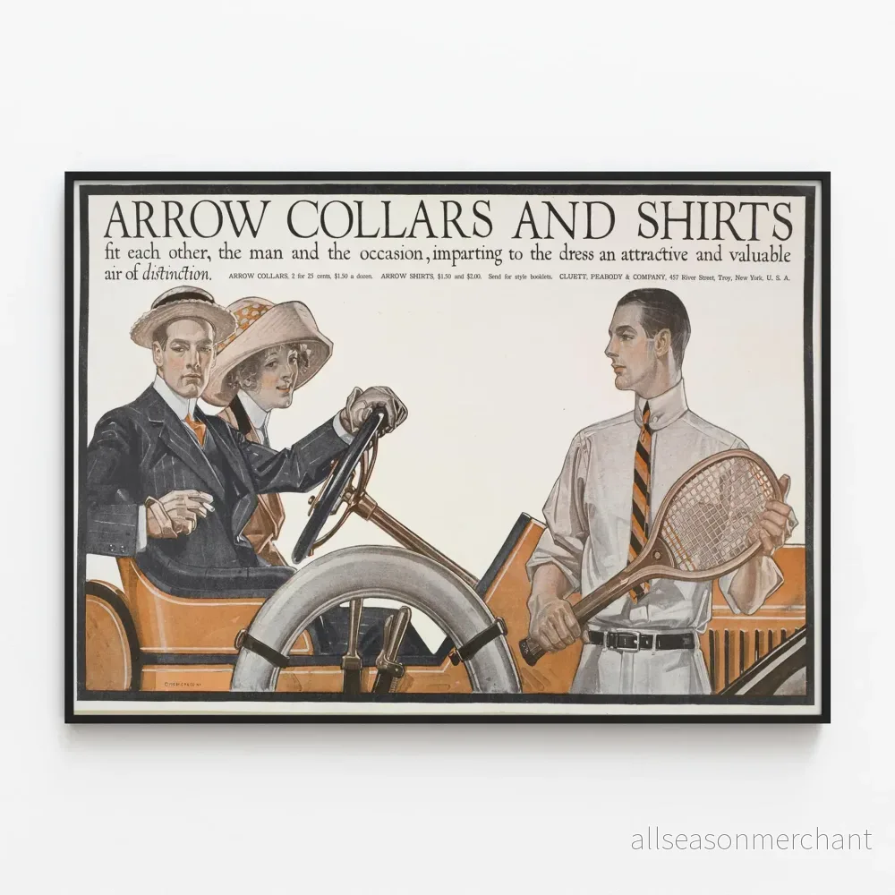 Vintageaffisch Arrow Collars and Shirts för väggdekoration