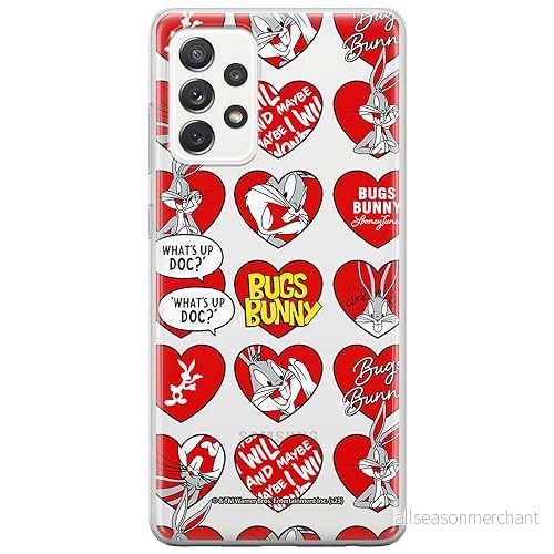 ERT GROUP mobiltelefonfodral för Samsung A52 5G / LTE 4G A52S originalt och officiellt licensierat Looney Tunes mönster Bugs 022, gedeeltelijk transparant 5905795086862