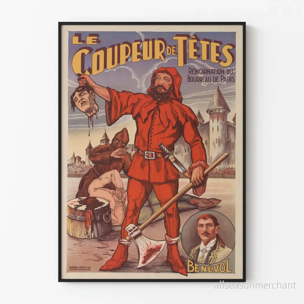 Vintageposter Le Coupeur de Têtes - Historisk väggdekoration