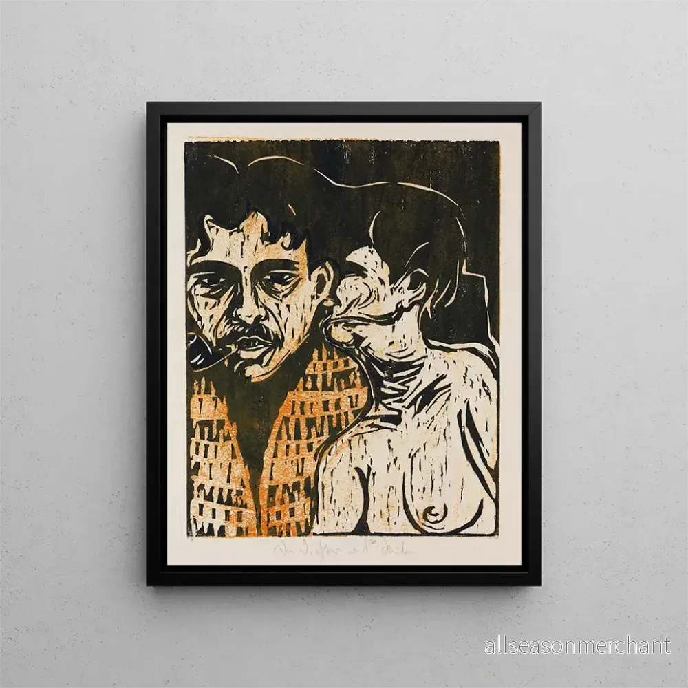 Målning av konstnär och modell poet och kvinna - Ernst Ludwig Kirchner | Konsttryck