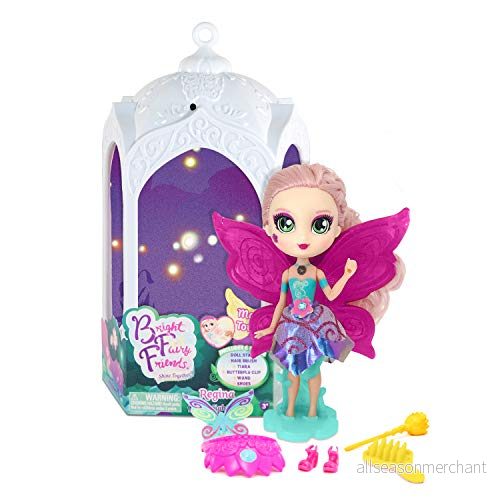 BFF Bright Fairy Friends docka älvdrottning med glittrande vingar, 6 överraskningar och ett rörelsesaktiverat älvhus. Perfekt present till barn från 3 år 21664203125