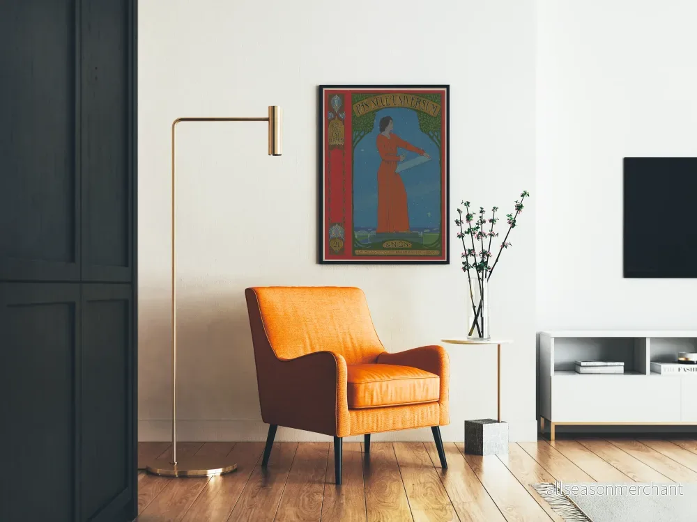 Vintage väggposter för inredning Das Neue Universum kvinna och stjärnor - Bild 2