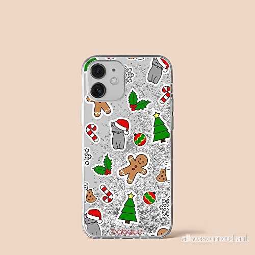ERT GROUP mobiltelefonfodral för Apple Iphone 12/12 PRO originalt och officiellt licensierat Babaco mönster Winter 006 Vit anpassad till formen på mobiltelefonen, med glitter overflow effekt 5903040377345