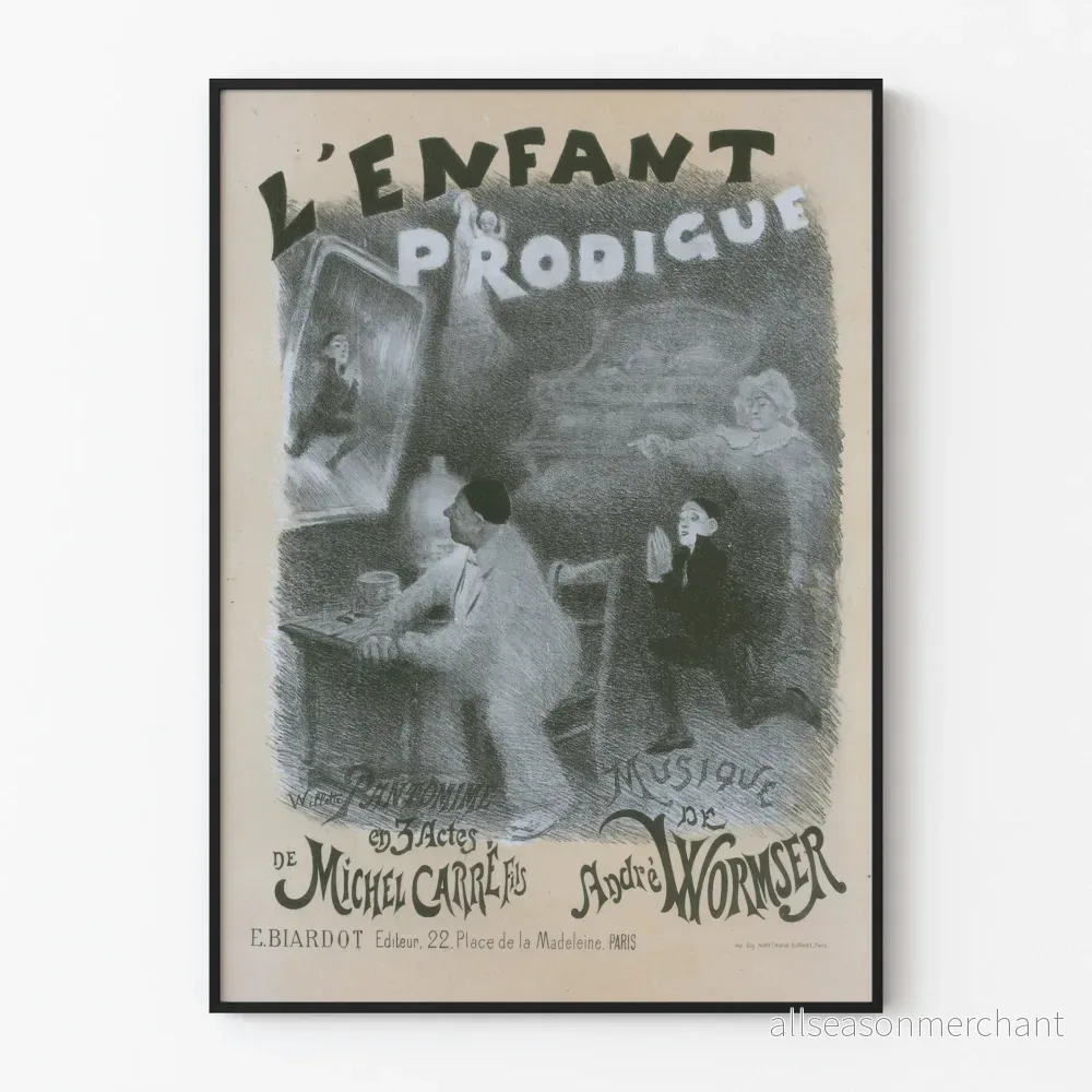 Vintageposter L'Enfant Prodigue - Konstnärlig väggdekoration