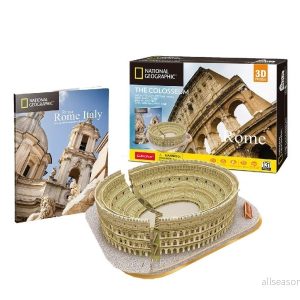 World Brands Roma Cubic Fun Puzzle 3D City Roman Colosseum Traveller, National Geographic (CPA Toy Group DS0976), brun 6944588209766