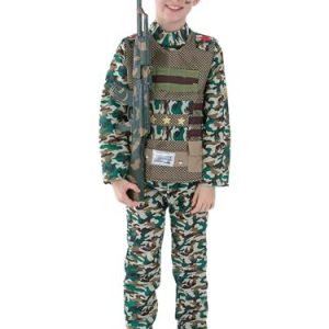 Camouflage Military Boy Costume, Green, with Top, Trousers & Hat (S) 5020570306390 Camouflage Military Boy Costume, Green, with Top, Trousers & Hat (S) 5020570306390