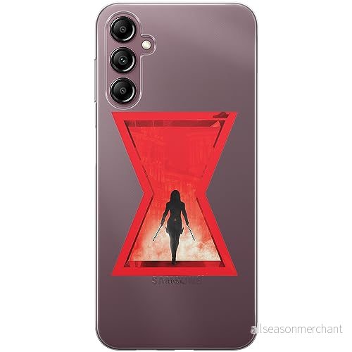 ERT GROUP mobiltelefonfodral för Samsung A14 4G/5G originalt och officiellt licensierat Marvel mönster Black Widow 009 optimalt anpassad till formen på mobiltelefonen, gedeeltelijk transparant 5905511819620