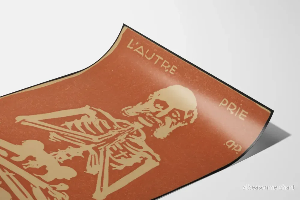Postern L'Autre Prié - Skelettillustration med sepiaestetik - Bild 3