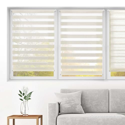 Blindecor Indus dubbelrullgardin fästs utan borrning duo rullgardin i linnefärger 40 x 150 cm (bredd längd) tygstorlek 37 145 8434363290556