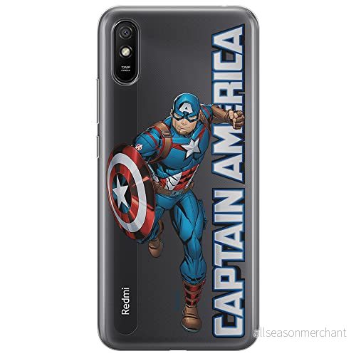 ERT GROUP mobiltelefonfodral för Xiaomi REDMI 9A originalt och officiellt licensierat Marvel mönster Captain America 030 optimalt anpassad till formen på mobiltelefonen, gedeeltelijk transparant 5904805320262