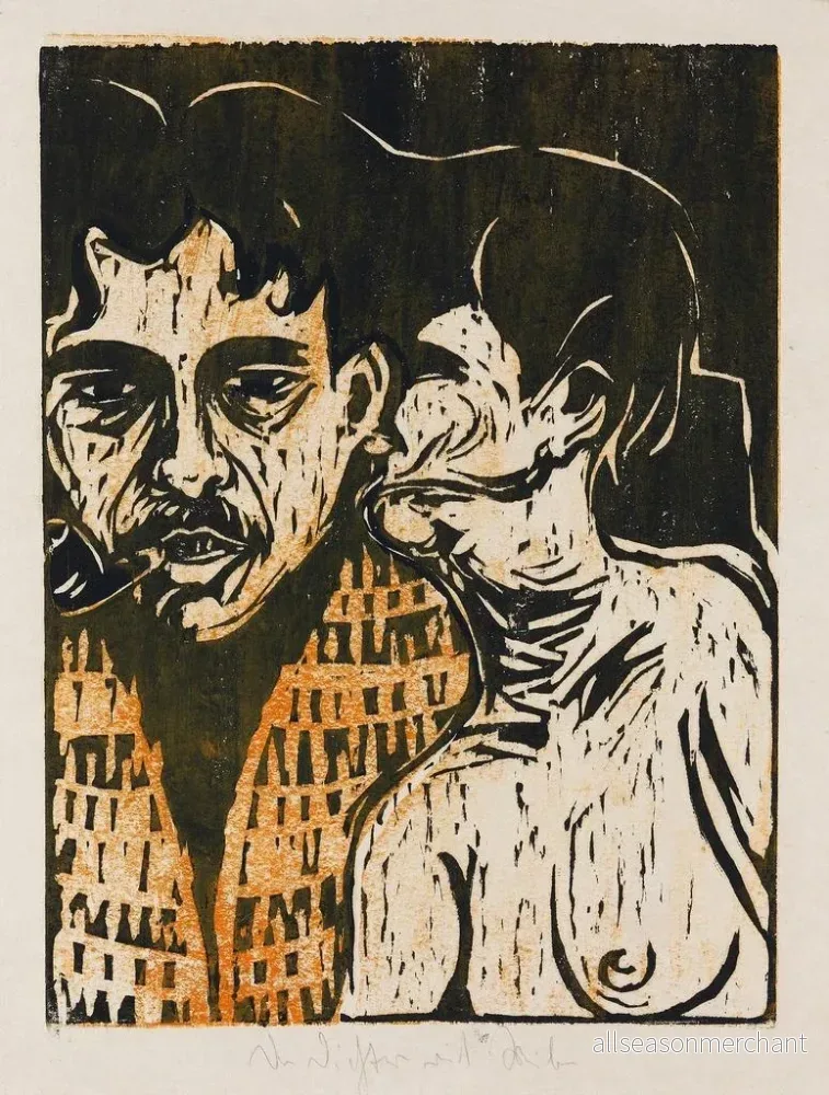 Målning av konstnär och modell poet och kvinna - Ernst Ludwig Kirchner | Konsttryck - Bild 2