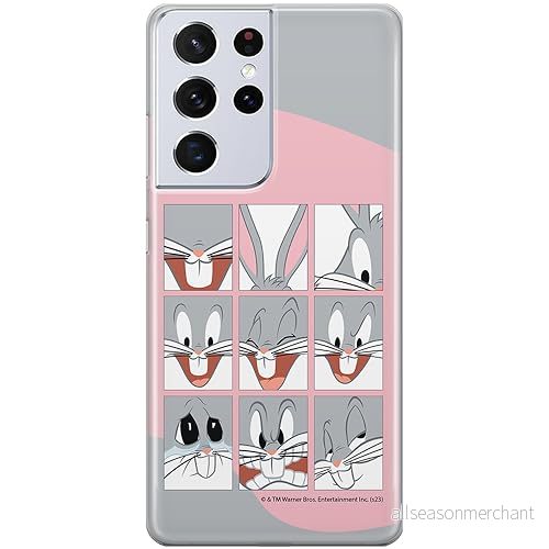 ERT GROUP mobiltelefonfodral för Samsung S21 ULTRA originalt och officiellt licensierat Looney Tunes mönster Bugs 015 optimalt anpassad till formen på mobiltelefonen, fodral tillverkad av TPU plast 5905795078218