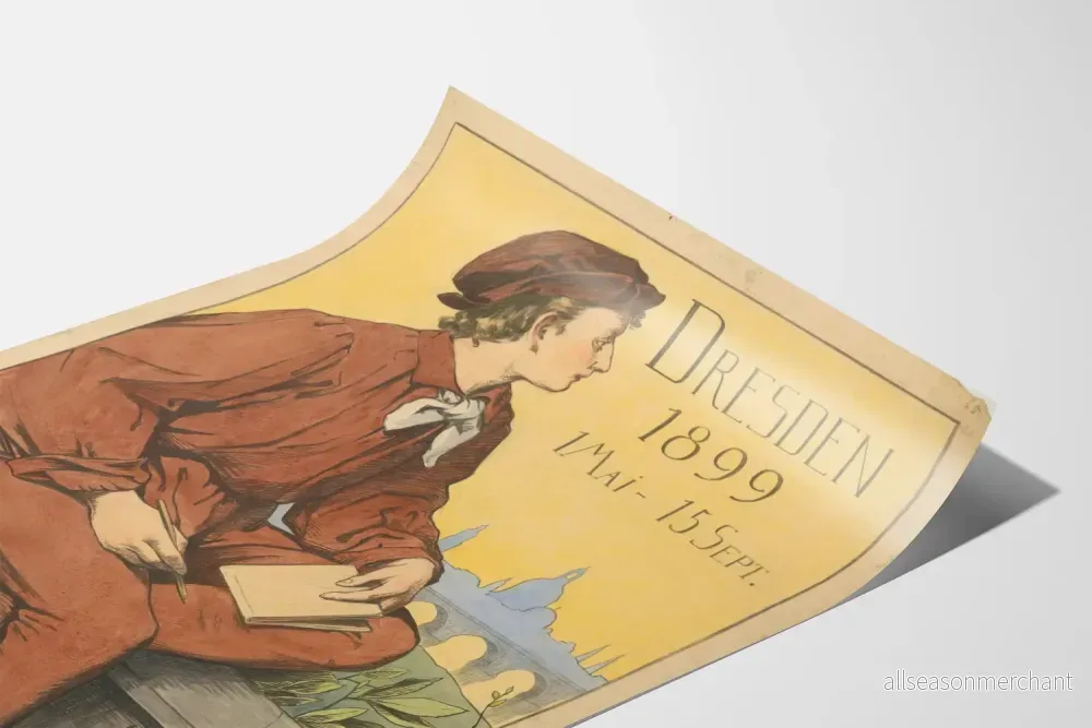 Vintage affisch för konstutställning i Dresden 1899 - Bild 3