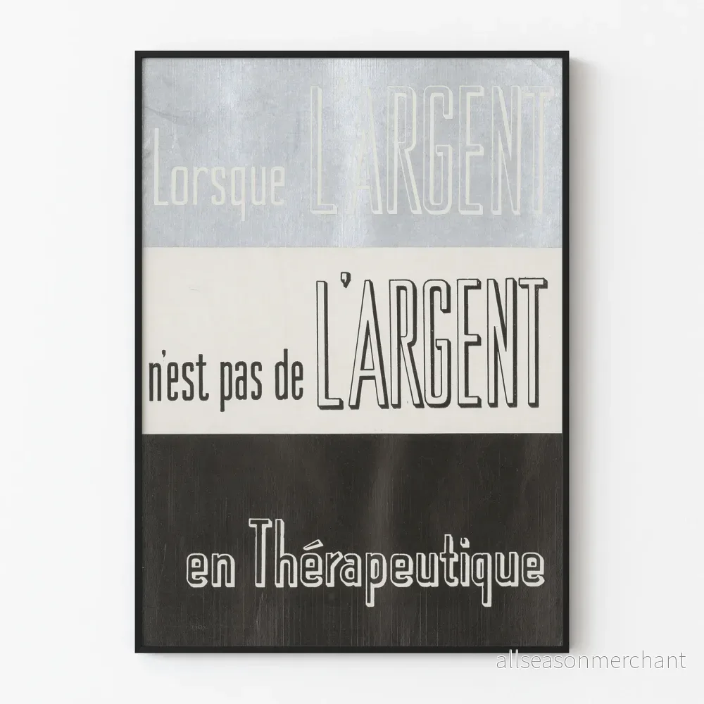 Dekorativ poster "När pengar inte är pengar" i grafisk typografi