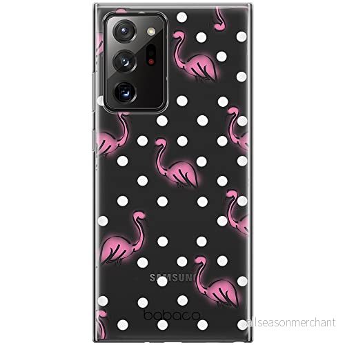 ERT GROUP mobiltelefonfodral för Samsung GALAXY NOTE 20 ULTRA originalt och officiellt licensierat Babaco mönster Flamingo 003 optimalt anpassad till formen på mobiltelefonen, gedeeltelijk transparant 5904805409189