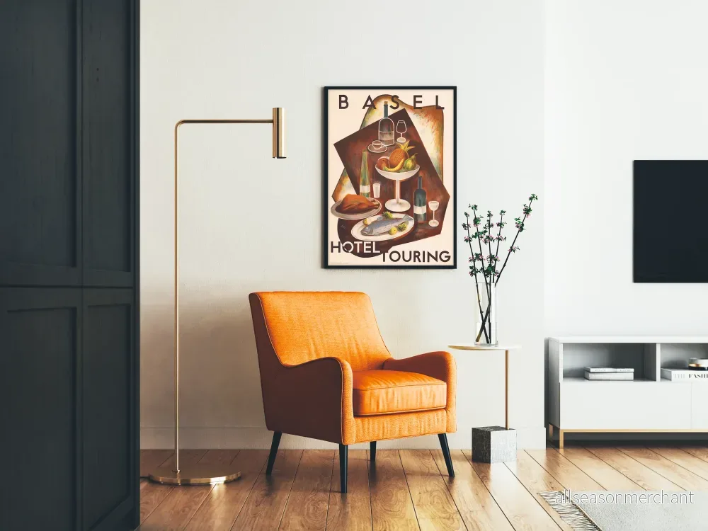Vintageposter Basel Hôtel Touring Dekorativ - Bild 2