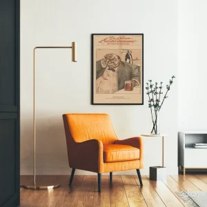 Vintageposter Oorlogs-Filosoof - Väggdekoration i historisk karikatyrstil - Bild 2