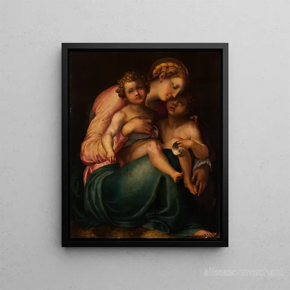 Målning La Vierge et l'Enfant avec Jean - Anonym | Konsttryck