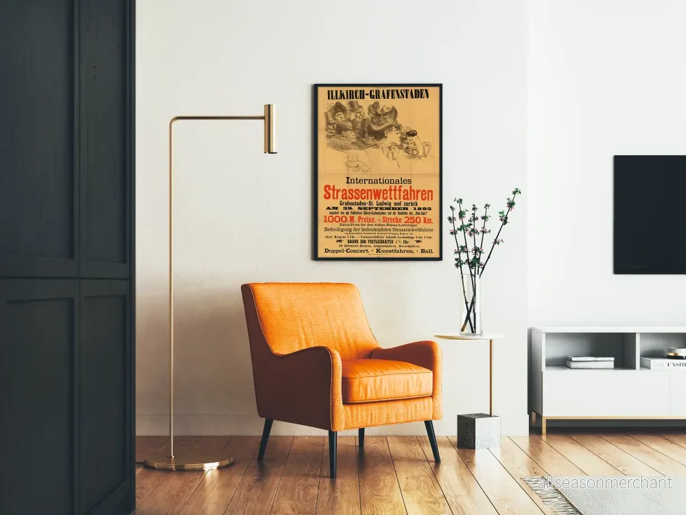 Internationell vintage-tygposter för cykelloppet Illkirch-Grafenstaden 1895 - Bild 2