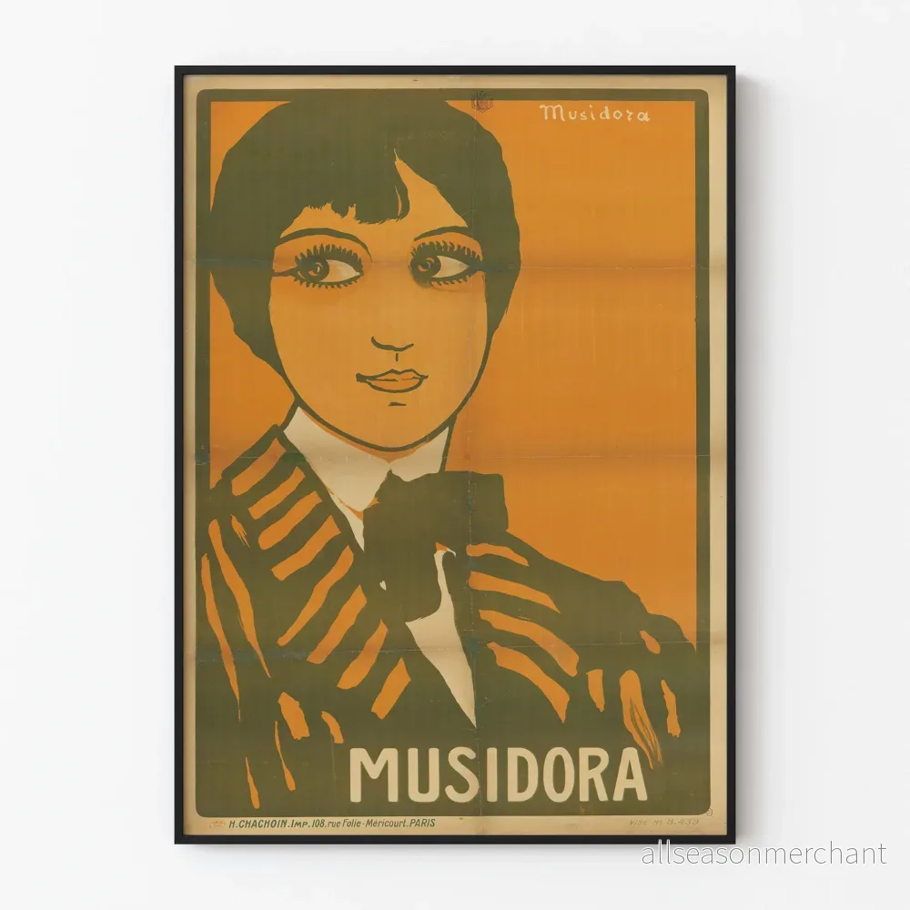 Vintageposter Musidora för retro väggdekoration
