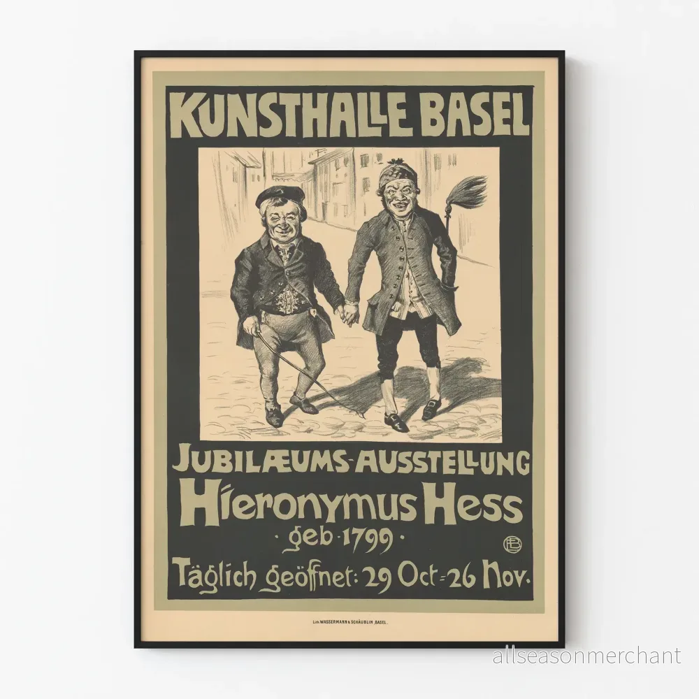Affisch Kunsthalle Basel - Jubileumsutställning Hieronymus Hess