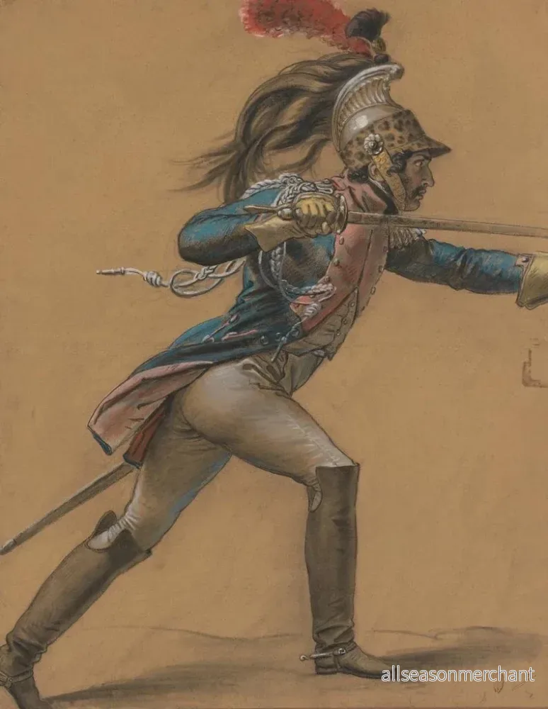 Målning Studie av franska drakar för La Révolte du Caire - Anne-Louis Girodet-Trioson | Konsttryck - Bild 2