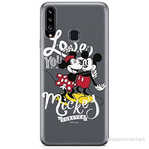 ERT GROUP mobiltelefonfodral för Samsung A20S originalt och officiellt licensierat Disney mönster Mickey & Minnie 001 optimalt anpassad till formen på mobiltelefonen, fodral tillverkad av TPU plast 5904805435874