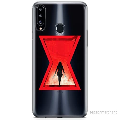 ERT GROUP mobiltelefonfodral för Samsung A20S originalt och officiellt licensierat Marvel mönster Black Widow 009 optimalt anpassad till formen på mobiltelefonen, gedeeltelijk transparant 5904805436796