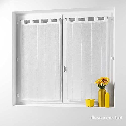 douceur d'intérieur, gardiner, med slingor, 2 x 45 160 cm, linahe vit, sandblästrad, chenilltrådar 3574386264921
