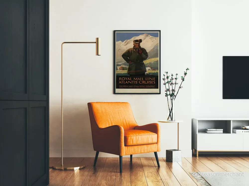 Vintage Royal Mail Line Atlantis Cruises poster för väggdekoration - Bild 2