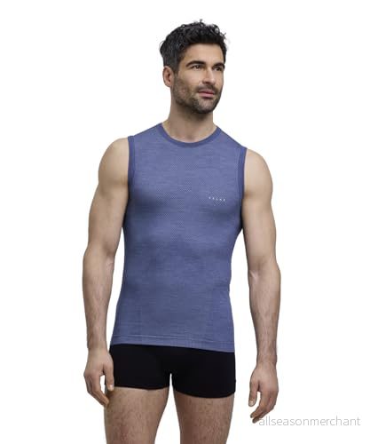 FALKE herr Baslager Ovandel Wool-Tech Light M S/l Sh ull funktionsmaterial snabbtorkande 1 del, Blå Capitain 6751, XL 4043874791922
