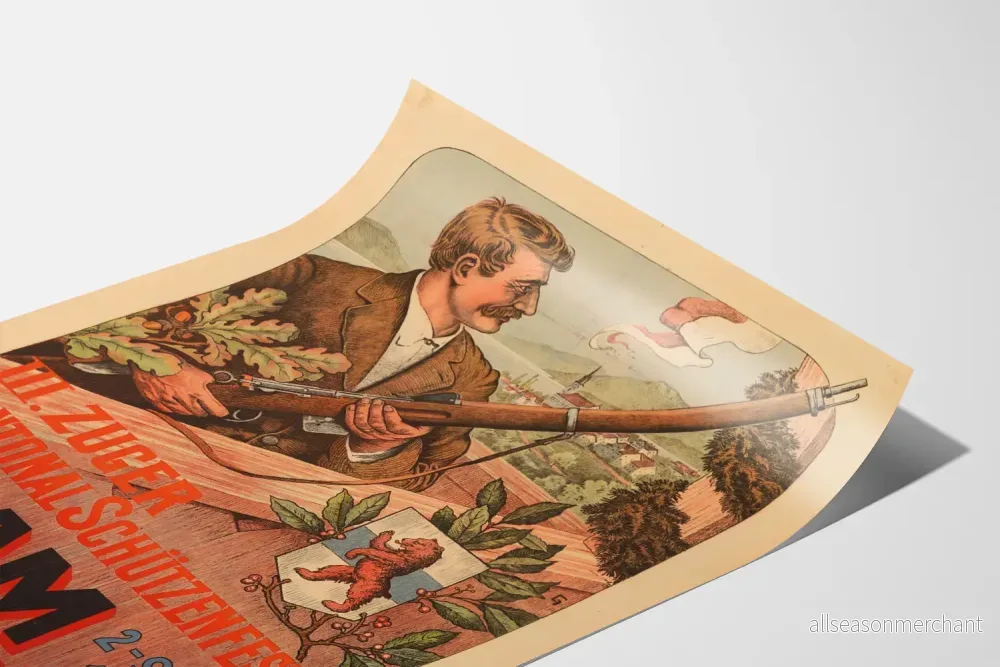 Vintageposter för skytte i Zug 1911 Cham - Bild 3