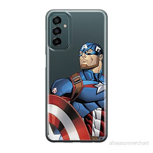 ERT GROUP mobiltelefonfodral för Samsung M13 4G/M23 5G/F23 originalt och officiellt licensierat Marvel mönster Captain America 011 anpassad till formen på mobiltelefonen, gedeeltelijk transparant 5905511375072