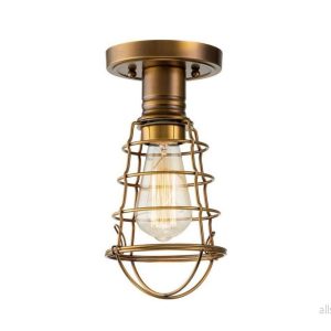 QUOIZEL Mixon taklampa med metallbur, antikmässing 5024005595410 QUOIZEL Mixon taklampa med metallbur, antikmässing 5024005595410