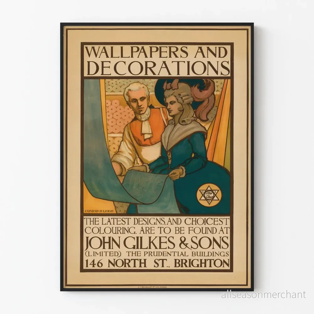 Vintageposter för väggdekoration John Gilkes & Sons – Tapeter och beklädnader