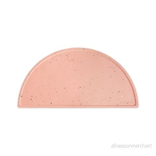 Mushie Silikonunderlägg Bordstablett för barn Halkfri design Material: Livsmedelsklassad silikon Lätt att rengöra & fläckbeständig BPA och ftalatfri (Powder Pink Confetti) 810052461175