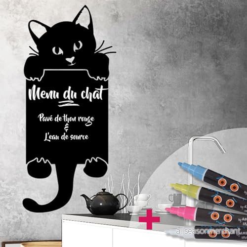 Ambiance Sticker Svart skiffer självhäftande väggklistermärken gökkatt H 100 x B 45 cm + 4 flytande kritor 5415231917907 Ambiance Sticker Svart skiffer självhäftande väggklistermärken gökkatt H 100 x B 45 cm + 4 flytande kritor 5415231917907